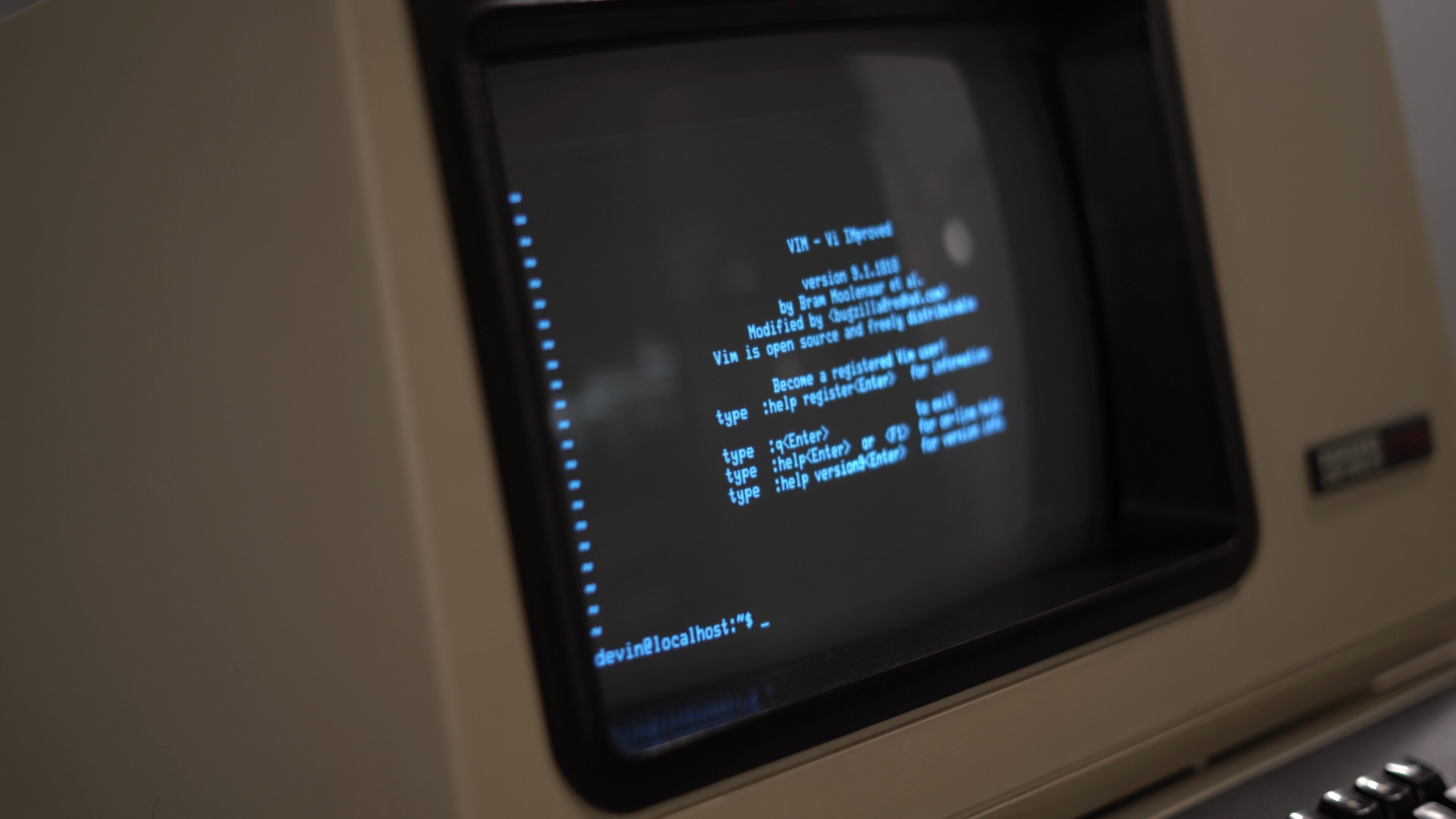 Vim running on the VT-100